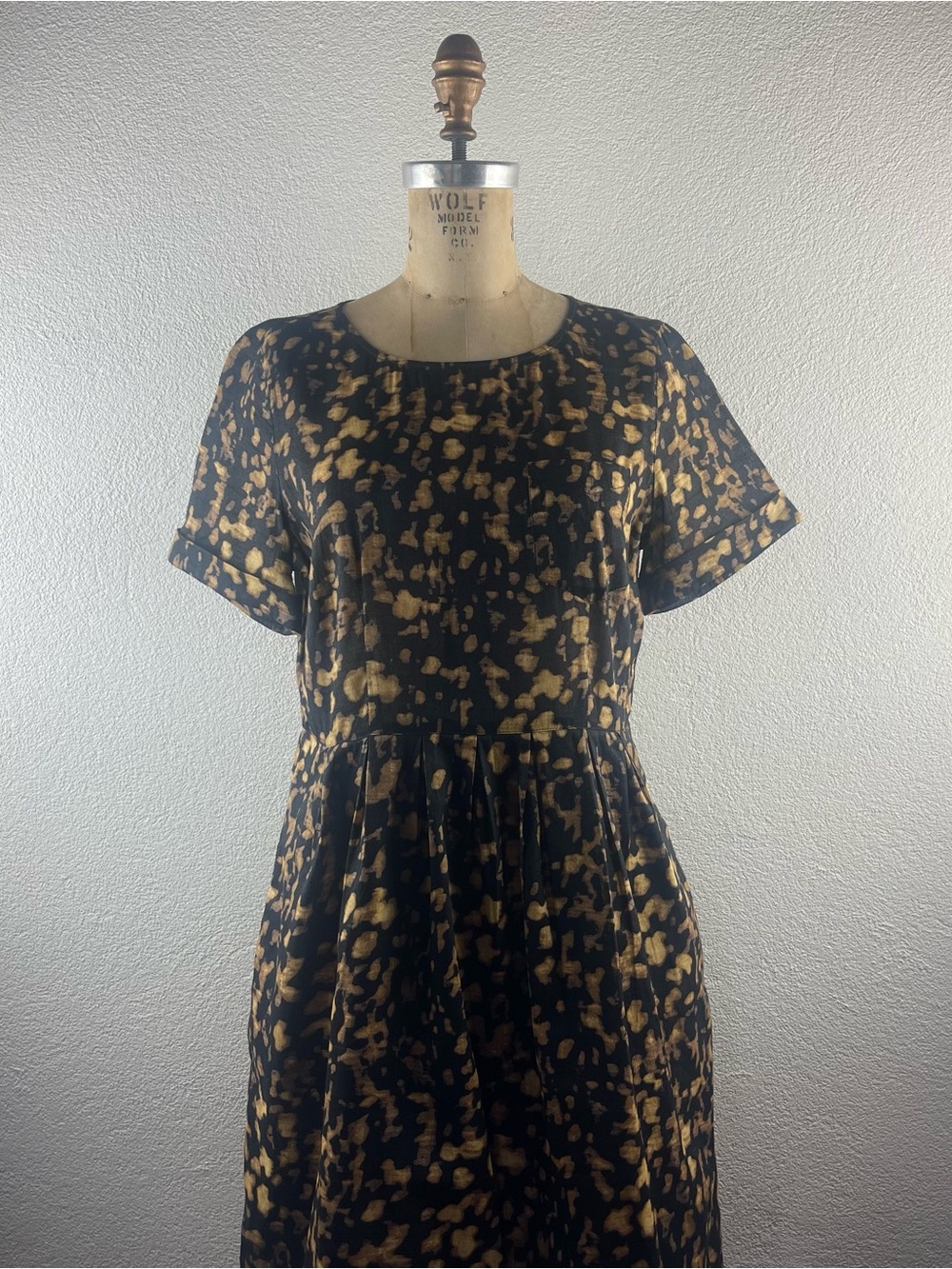 Madewell l L Broadway Broome Spot Shadow Animal Tortoise Lightweight Mini Dress